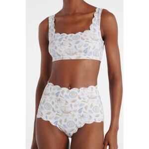 Marysia Swim Reversible Scallop Edge Seashell Bikini Set Sz. XS